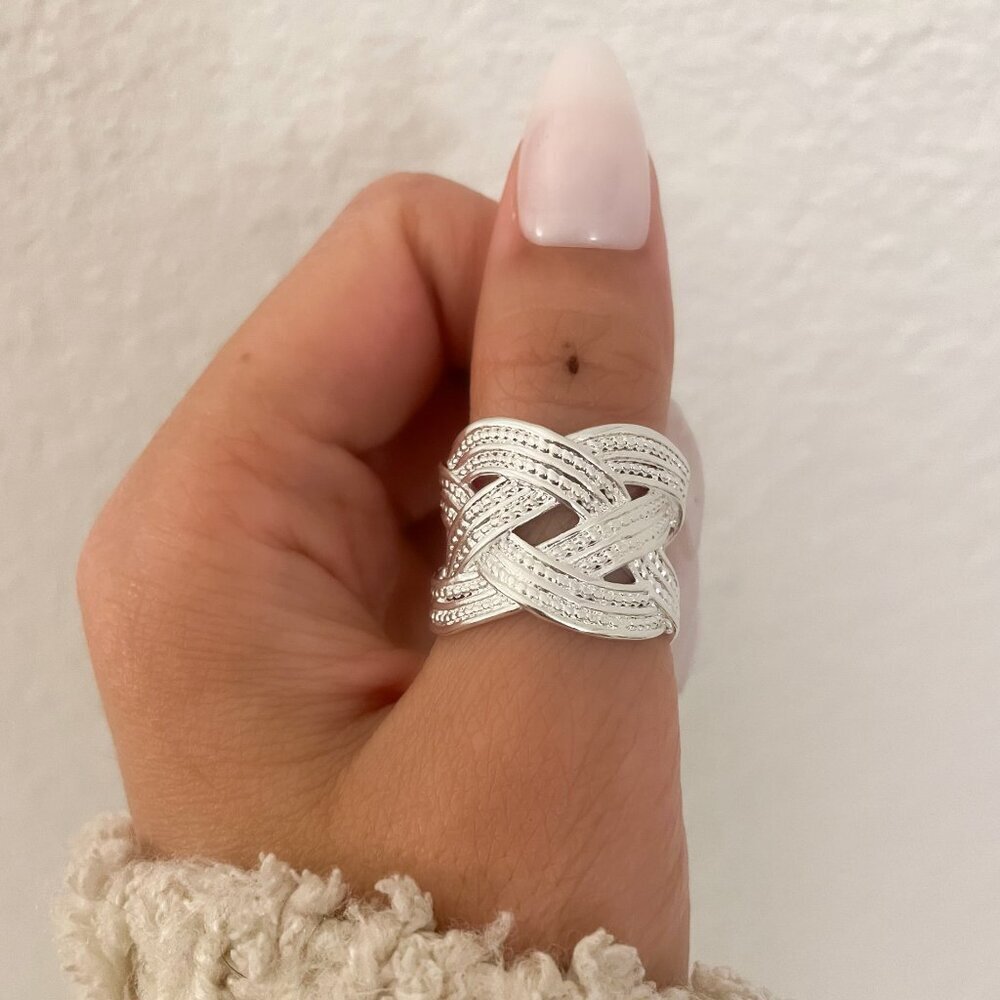 925 Sterling Silver Chunky Ring Thick Ring Silver Statement Ring Bold Ring